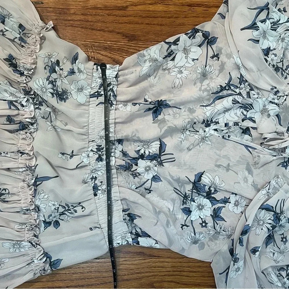 MISA Los Angeles Pink Floral Print Ruffle Mini Dress Women Size S - Picture 7 of 9